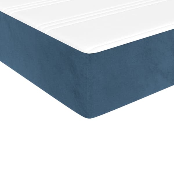Ramsäng med madrass mörkblå 100x200 cm sammet
