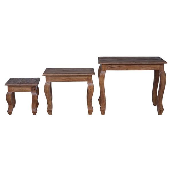 Nestingbord 3 pcs Brun Massivt mahognyträ