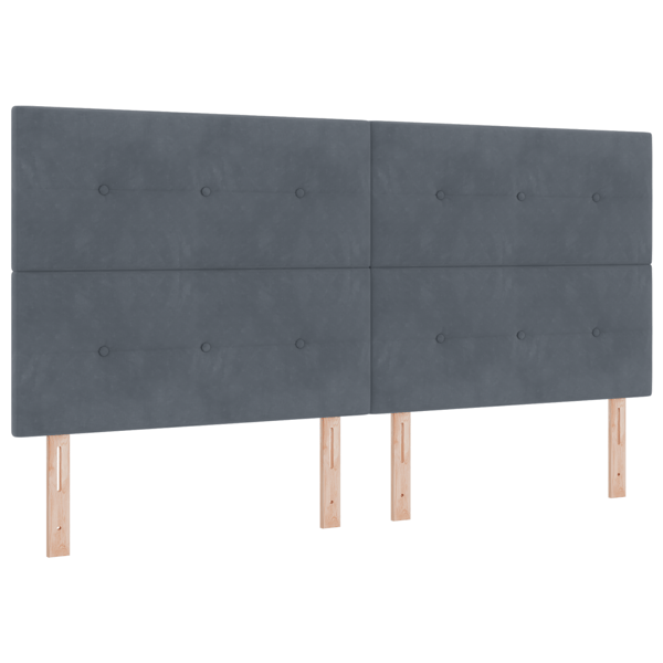 LED Box Säng med madrass Mörkgrå 200 x 200 cm Sammet