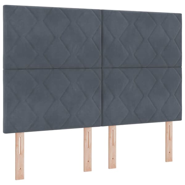 Kontinentalsäng med madrass Mörkgrå 140 x 190 cm Sammet