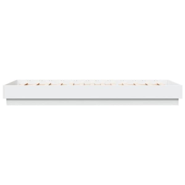 Sängram med LEDs vit 100x200 cm