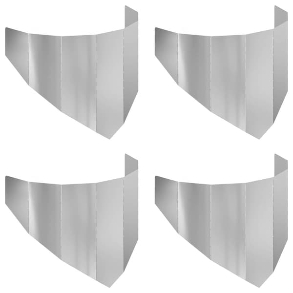 Kant för gräsmatta 4 pcs 100 x 45 cm Stål Silver