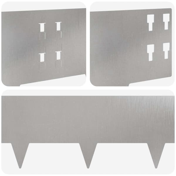 Kant för gräsmatta 30 pcs 100 x 20 cm Stål Silver