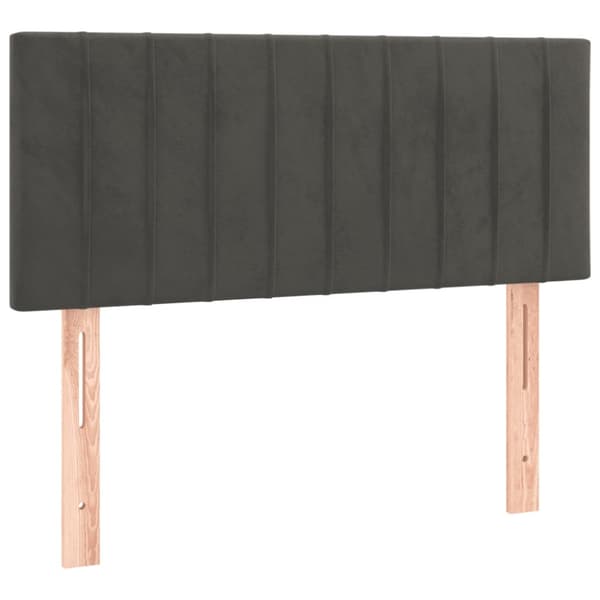 Ramsäng med madrass mörkgrå 90x190 cm sammet
