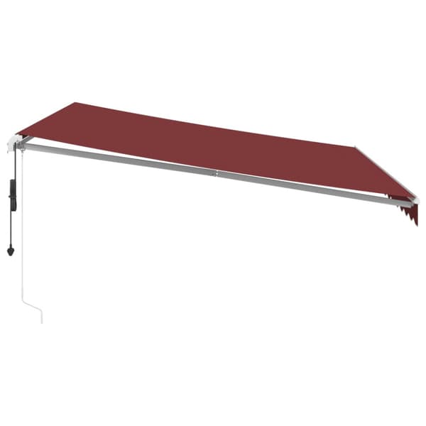 Markis automatiskt infällbar med LED vinröd 400x300 cm