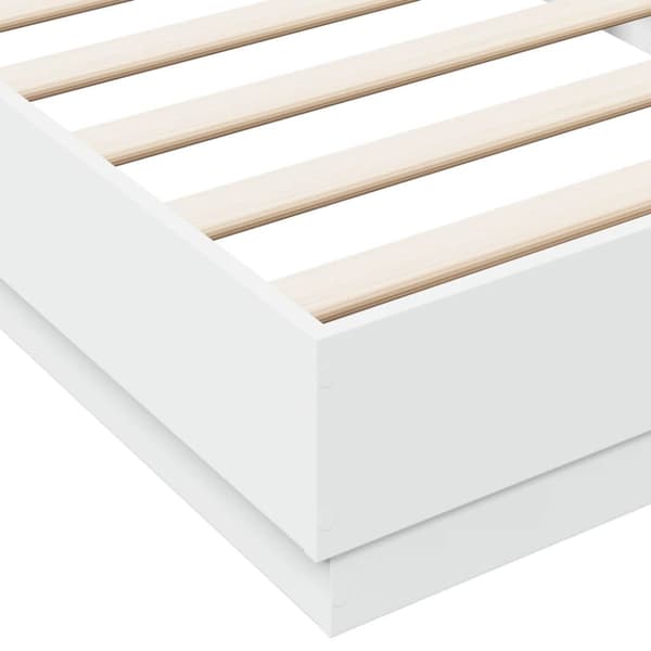 Sängram vit 100x200 cm konstruerad trä