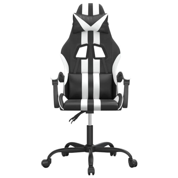 Gamingstol svart och vit konstläder