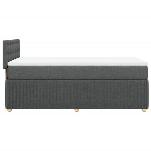 Ramsäng med madrass mörkgrå 80x200 cm tyg