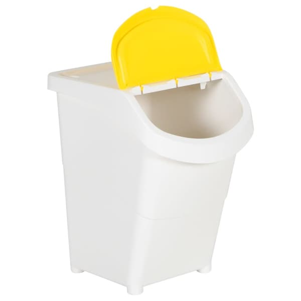 Stapelbara soptunnor med lock 3 st vit PP 120 L