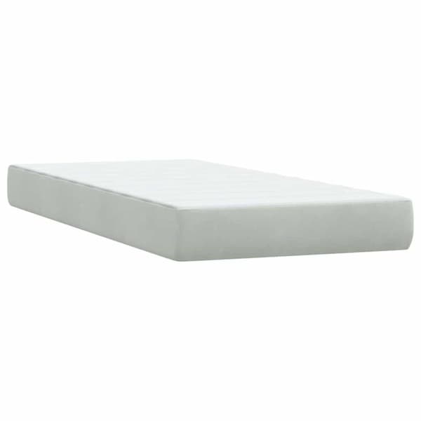 Ramsäng med madrass ljusgrå 80x210 cm sammet