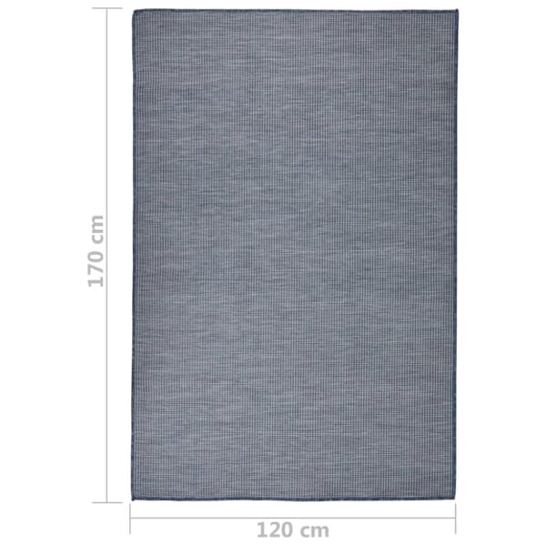 Utomhusmatta plattvävd 120x170 cm blå