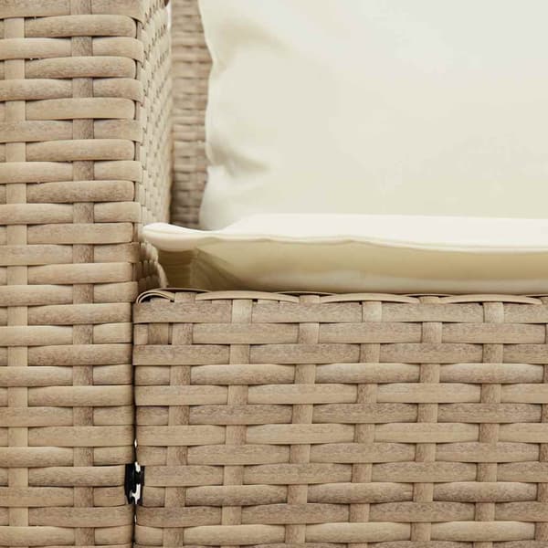 Trädgårdssoffa med dynor beige konstrotting