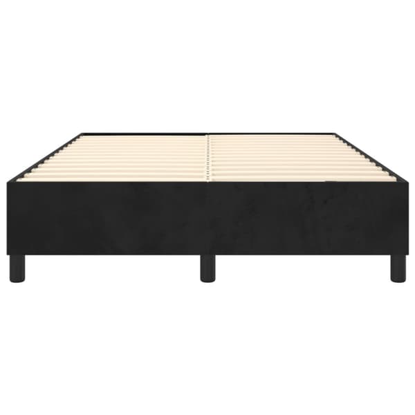 Boxspring-sängram svart 140x200 cm sammet