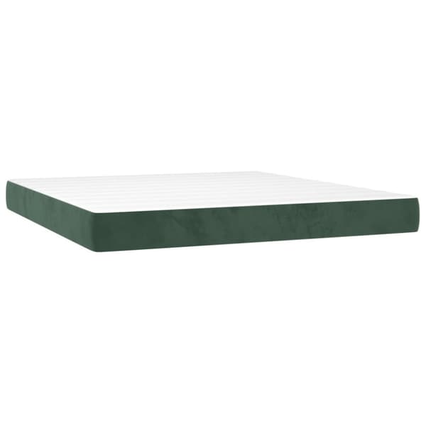Ramsäng med madrass mörkgrön 200x200 cm sammet