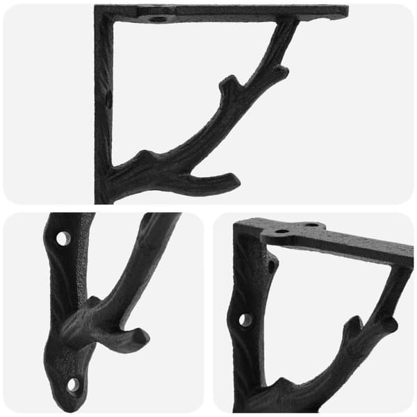Hyllkonsoler 2 st Svart 14 x 14 x 4 cm Stål