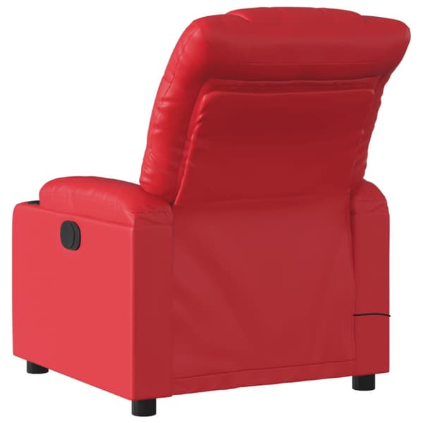 Massagefåtölj röd konstläder