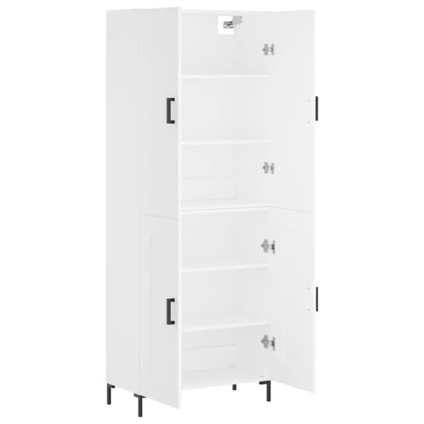 Högskåp vit 69,5x34x180 cm konstruerat trä