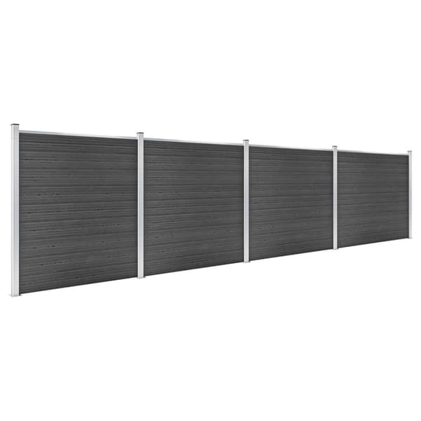 Staketpanel WPC 699x186 cm svart