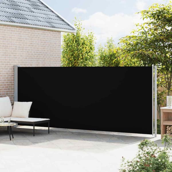 Infällbar sidomarkis 180x600 cm svart