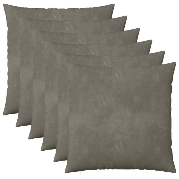 Kuddöverdrag 6 st HEERLEN Ljusgrå 65 x 65 cm Sammet