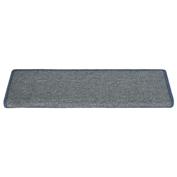 Trappmattor 30 st 65x21x4 cm ljusgrå och blå rektangulär kant