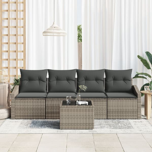 Soffset med kudde med kudde 5 pcs Grå konstrotting