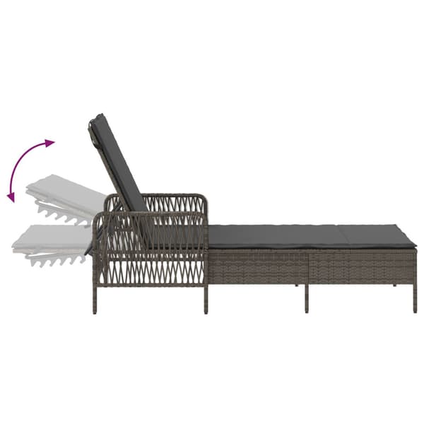 Solstol Reclining Grå och mörkgrå 200 x 55 x 92 cm konstrotting