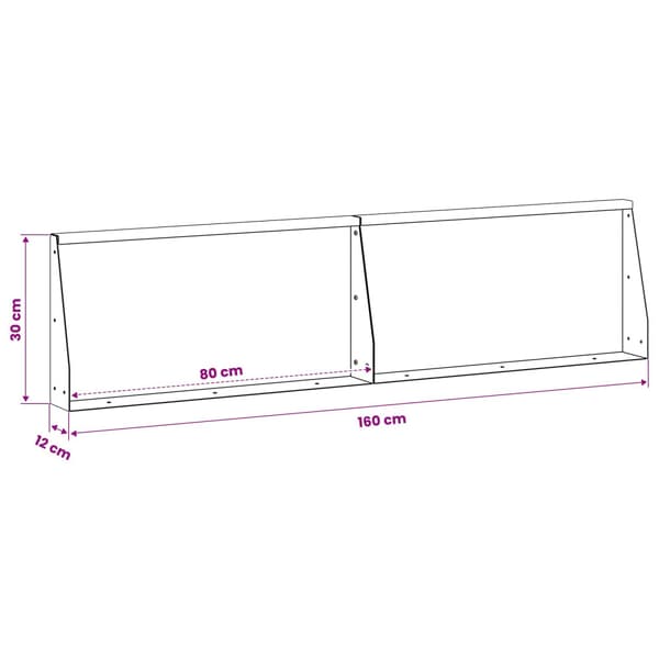 Stödvägg 2 st 80 x 12 x 30 cm Stål Vit