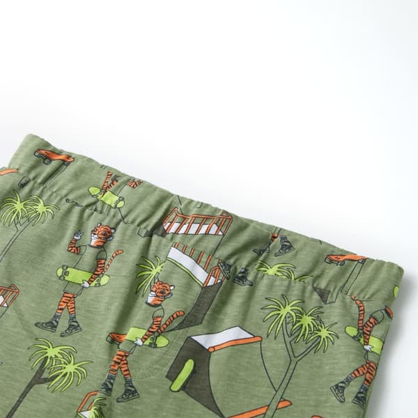 Pyjamas med korta ärmar för barn ljus khaki 92
