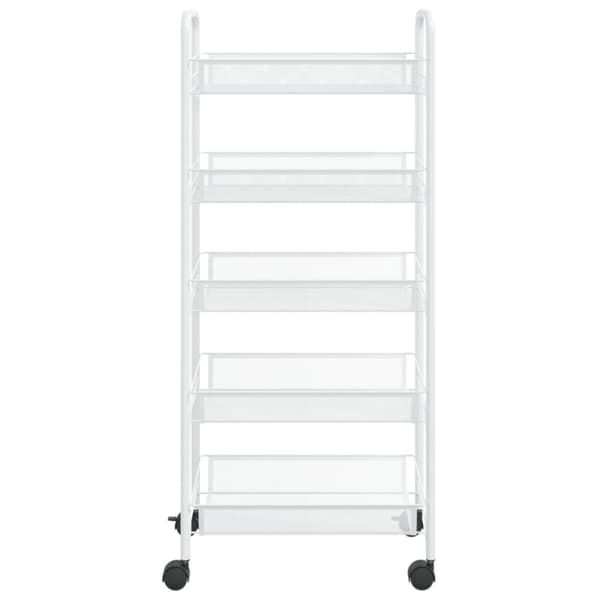 Rullvagn 5 våningar vit 46x26x105 cm järn
