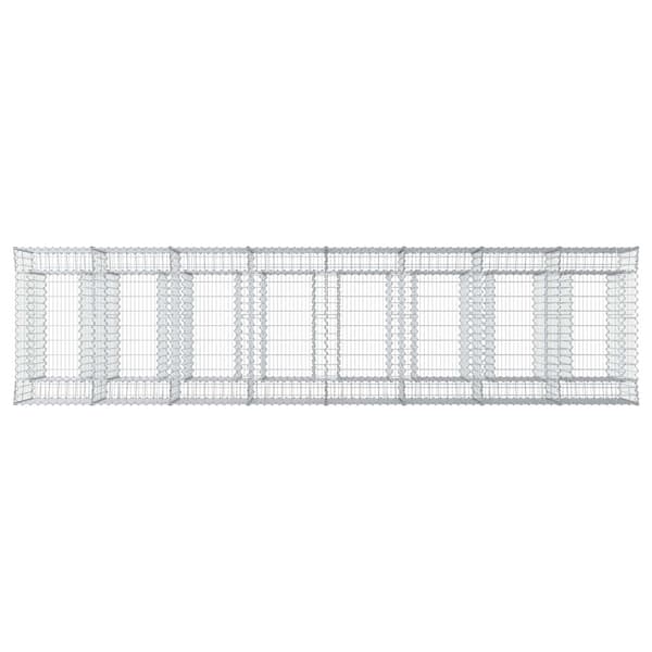 Gabion upphöjd säng 4 pcs Silver
