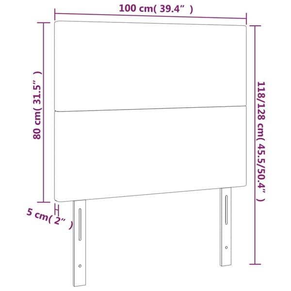Sänggavel mörkgrå 100x5x118/128 cm sammet