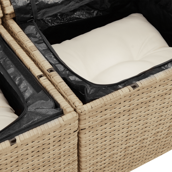 Trädgårdsoffset 6 st Beige konstrotting