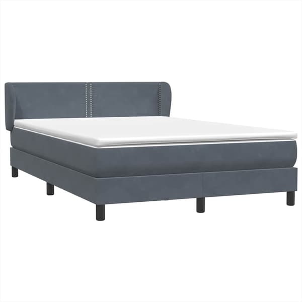 Ramsäng med madrass mörkgrå 160x210 cm sammet