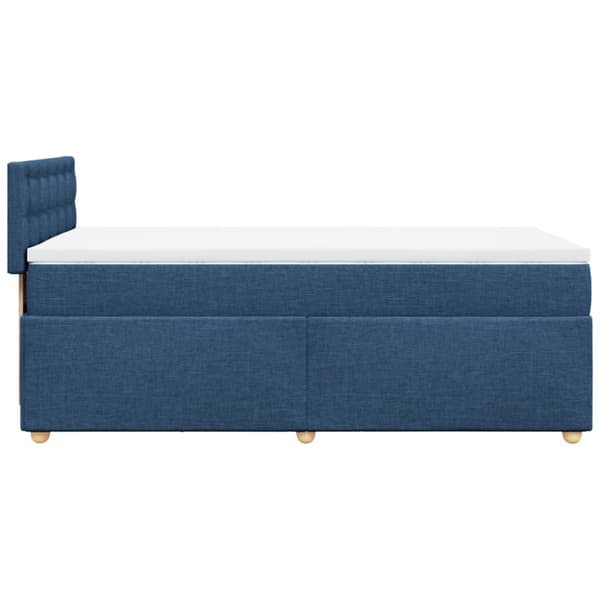 Ramsäng med madrass blå 90x200 cm tyg