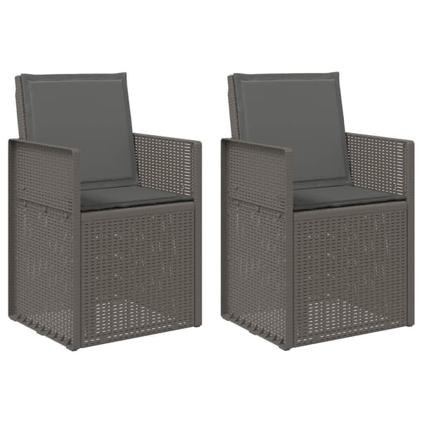 Trädgårdsmatstolar 2 pcs Ljusgrå och antracit PP