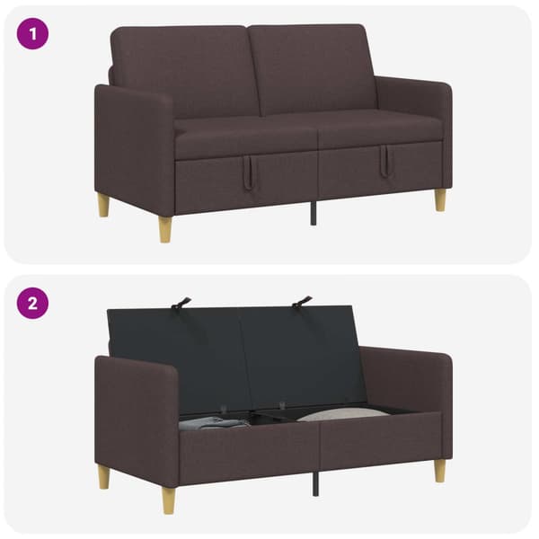 Soffa med förvaring Mörkbrun 152 x 78 x 87 cm Polyester