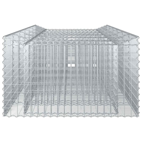 Gabion upphöjd säng 3 pcs Silver