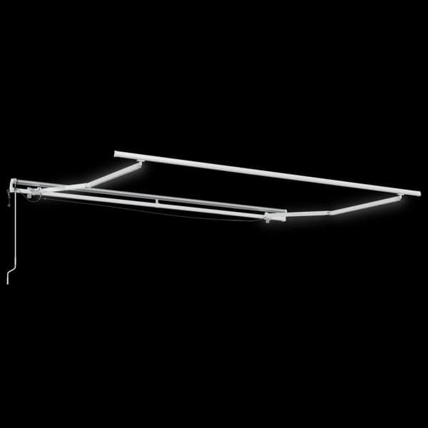 Utfällbar markis Ljusgrå och vit. 500 × 350 cm