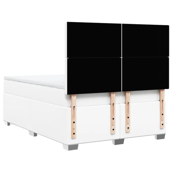 Ramsäng med madrass vit 140x190 cm konstläder