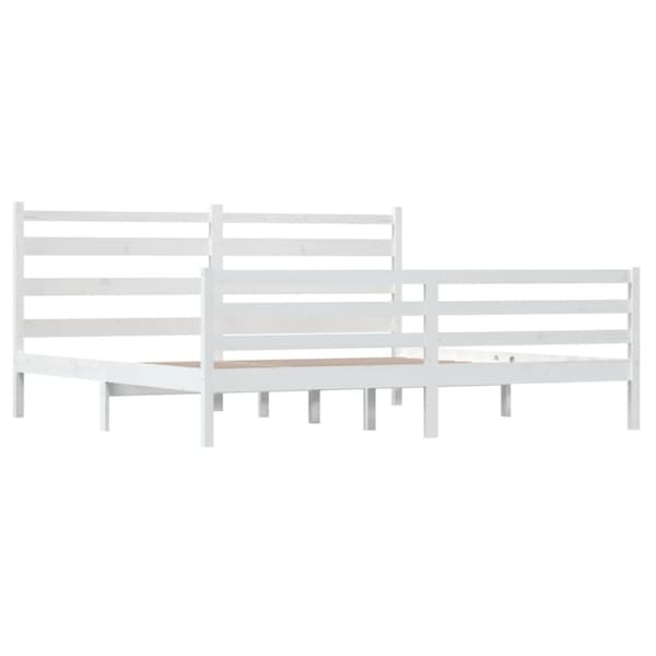 Sängram vit massiv furu 200x200 cm