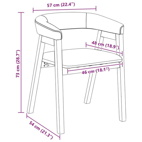 Matstolar 2 pcs Vit 54 x 57 x 73 cm Massiv Gummiträ