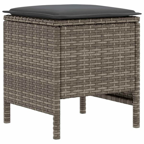 Möbelset med kudde 8 pcs Grå och mörkgrå PE Rattan