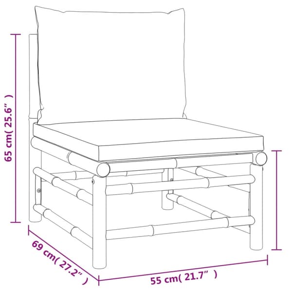 Loungegrupp 7 delar taupe dynor bambu
