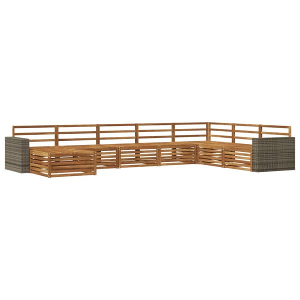 Utomhussoffset 8 pcs Naturlig