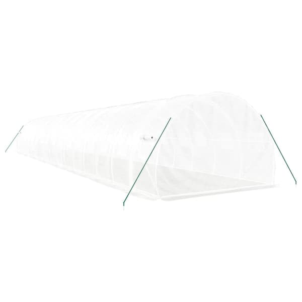 Växthus med stålram vit 48 m² 16x3x2 m