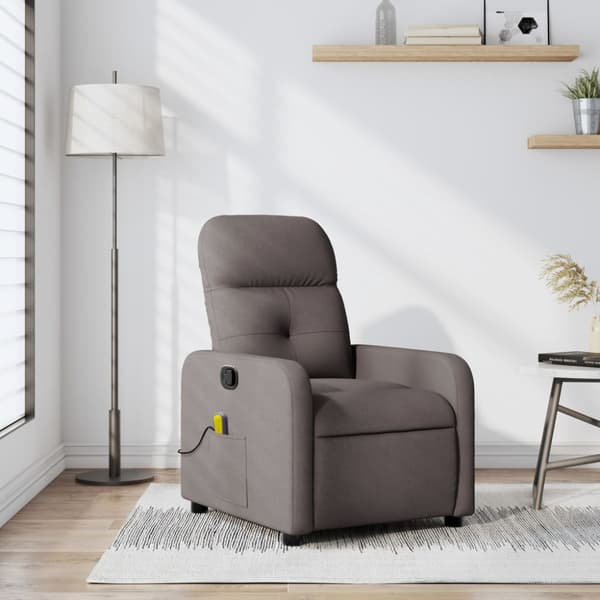 Massagefåtölj taupe tyg