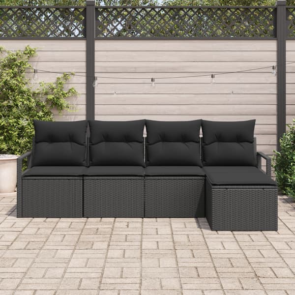 Soffset med kudde 5 pcs Svart konstrotting
