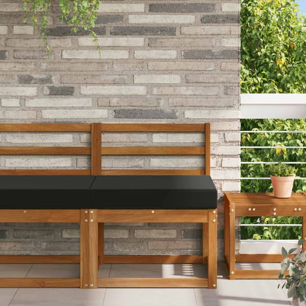 Utomhus Soffa Kudde Svart 60 x 60 x 8 cm Polyester