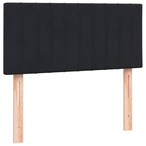 Ramsäng med madrass svart 90x210 cm sammet
